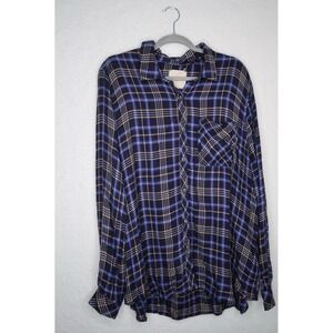Casa Cabana Women's Plaid Multicolor Long Sleeve Shirt XXL Casual Outdoor NWT!